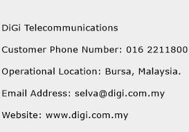DiGi Telecommunications Phone Number Customer Service