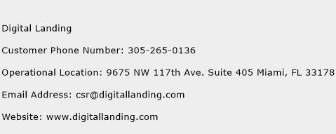 Digital Landing Phone Number Customer Service