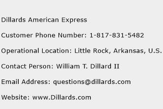 Dillards American Express Phone Number Customer Service