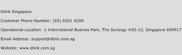 Dlink Singapore Phone Number Customer Service