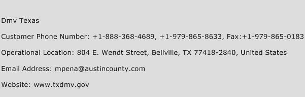 Dmv Texas Phone Number Customer Service