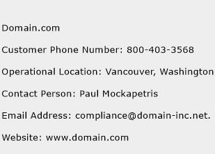 Domain.com Phone Number Customer Service