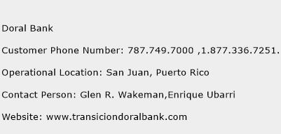 Doral Bank Phone Number Customer Service