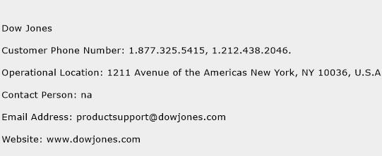 Dow Jones Phone Number Customer Service