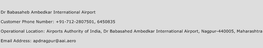 Dr Babasaheb Ambedkar International Airport Phone Number Customer Service
