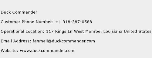 Duck Commander Phone Number Customer Service