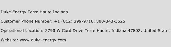 Duke Energy Terre Haute Indiana Phone Number Customer Service
