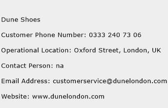 Dune Shoes Phone Number Customer Service