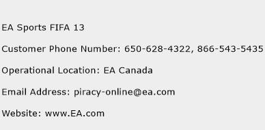 EA Sports FIFA 13 Phone Number Customer Service