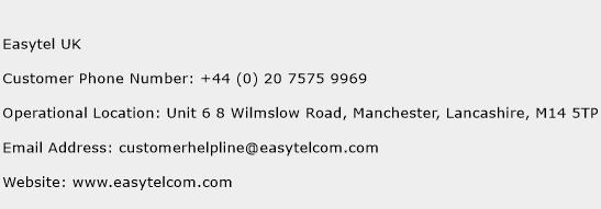 Easytel UK Phone Number Customer Service