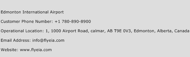 Edmonton International Airport Phone Number Customer Service