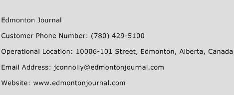 Edmonton Journal Phone Number Customer Service