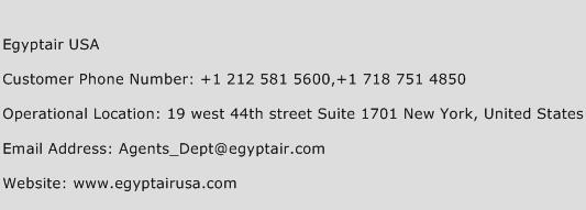 Egyptair USA Phone Number Customer Service