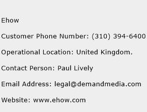 Ehow Phone Number Customer Service