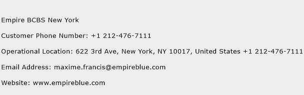 Empire BCBS New York Phone Number Customer Service