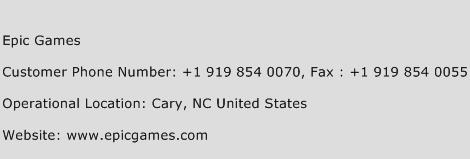 Epic Games Phone Number Usa