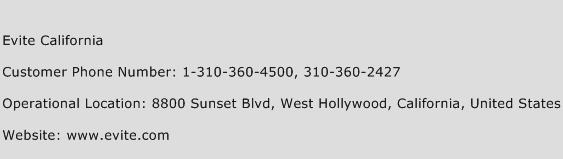 Evite California Phone Number Customer Service