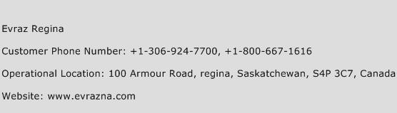 Evraz Regina Phone Number Customer Service