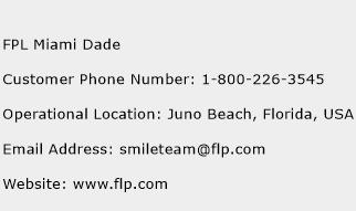 FPL Miami Dade Customer Service Number 41901 