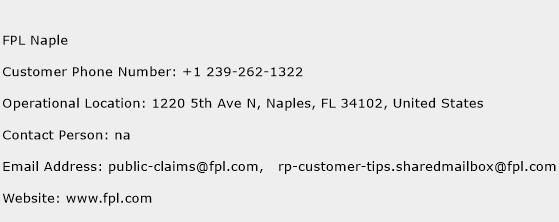 FPL Naple Phone Number Customer Service