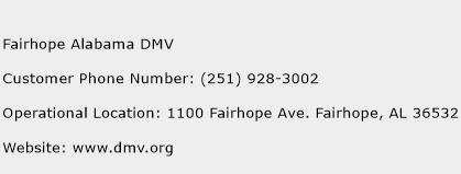 Fairhope Alabama DMV Phone Number Customer Service