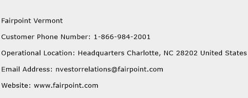Fairpoint Vermont Phone Number Customer Service