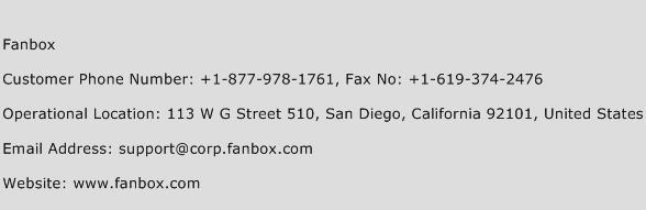 Fanbox Phone Number Customer Service