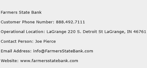 Farmers State Bank Phone Number Customer Service