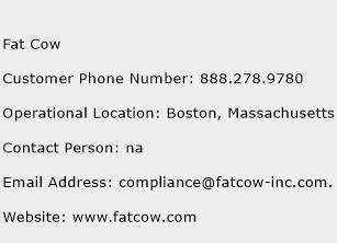 Fat Cow Phone Number Customer Service