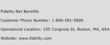 Fidelity Net Benefits Phone Number Customer Service