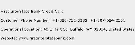 First Interstate Bank Credit Card Phone Number Customer Service