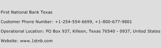 First National Bank Texas Contact Number | First National Bank Texas Customer Service Number ...