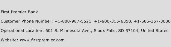 First Premier Bank Contact Number First Premier Bank Customer Service 