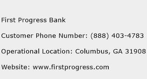First Progress Bank Phone Number Customer Service