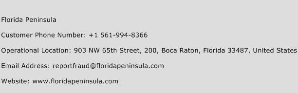 Florida Peninsula Number | Florida Peninsula Customer Service Phone Number | Florida Peninsula ...