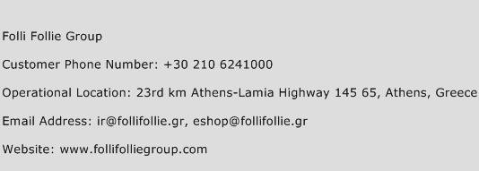 Folli Follie Group Phone Number Customer Service