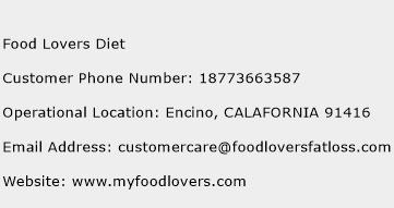 Food Lovers Diet Phone Number Customer Service