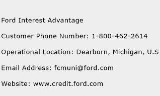 Ford Interest Advantage Phone Number Customer Service