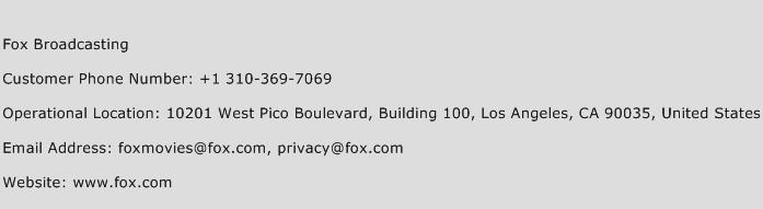 Fox Broadcasting Contact Number Fox Broadcasting Customer Service 