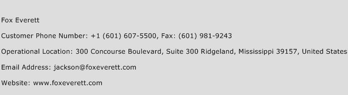 Fox Everett Phone Number Customer Service