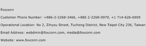 Foxconn Phone Number Customer Service