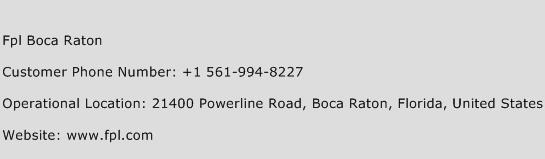 Fpl Boca Raton Phone Number Customer Service