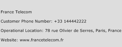 France Telecom Phone Number Customer Service