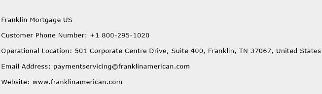 Franklin Mortgage US Phone Number Customer Service