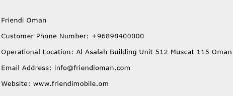 Friendi Oman Phone Number Customer Service