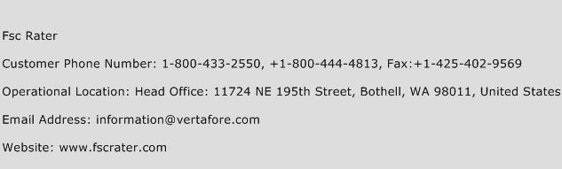Fsc Rater Phone Number Customer Service