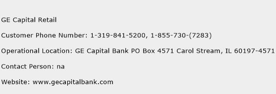 GE Capital Retail Phone Number Customer Service