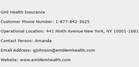 GHI Health Insurance Phone Number Customer Service