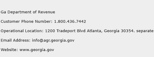 Ga Department of Revenue Phone Number Customer Service