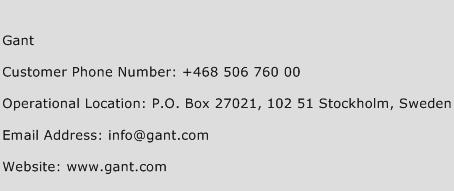 Gant Phone Number Customer Service